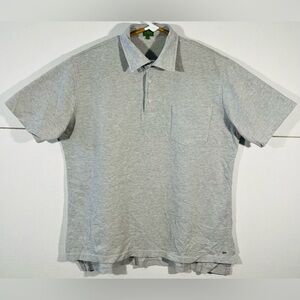 Sid Mashburn Polo Shirt Men’s Size Large Gray Cotton Pocket Short Sleeve